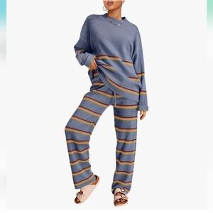 Amazon Women's Blue Striped Sweater